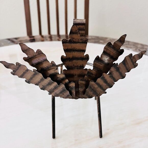 Rustic Metal Turkey Candle Holder Handcrafted Primitive 8.5” Centerpiece Stand - Picture 2 of 4